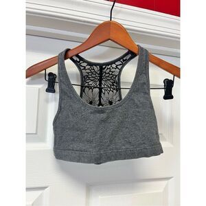 VS PINK Gray Lace Racerback Bralette sz S